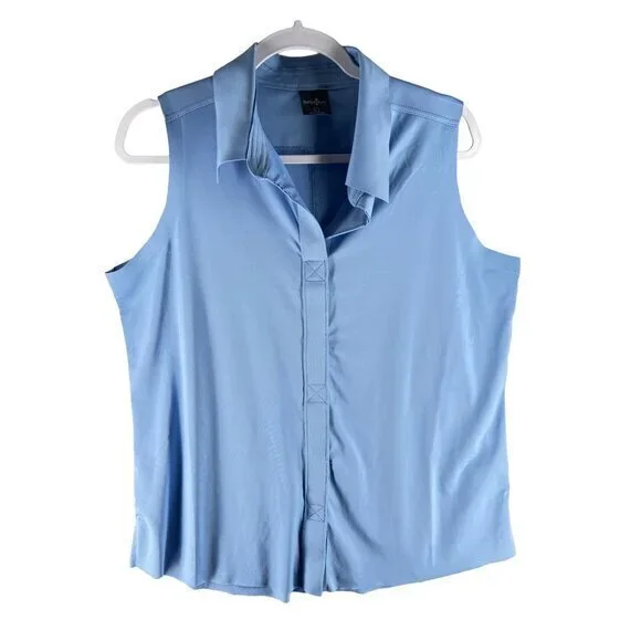 Belyn Key Womens Tops Size L Stretch Sleeveless Polo - Picture 1 of 8
